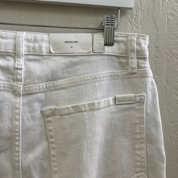 NEW $238 7 For All Mankind Mega Flare Jean in Clean White - Picture 7 of 7